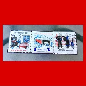 Vintage 70s Humorous Cocktail Party Novelty Napkins Variety Pack MINT NIP